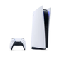 A PlayStation 5 and a controller sit at rest.